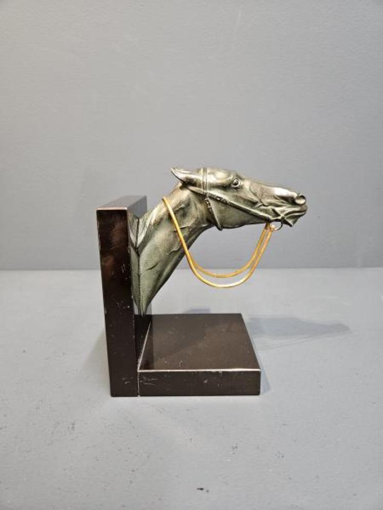 1930's Bronze Race Horse Bookend - Image 4