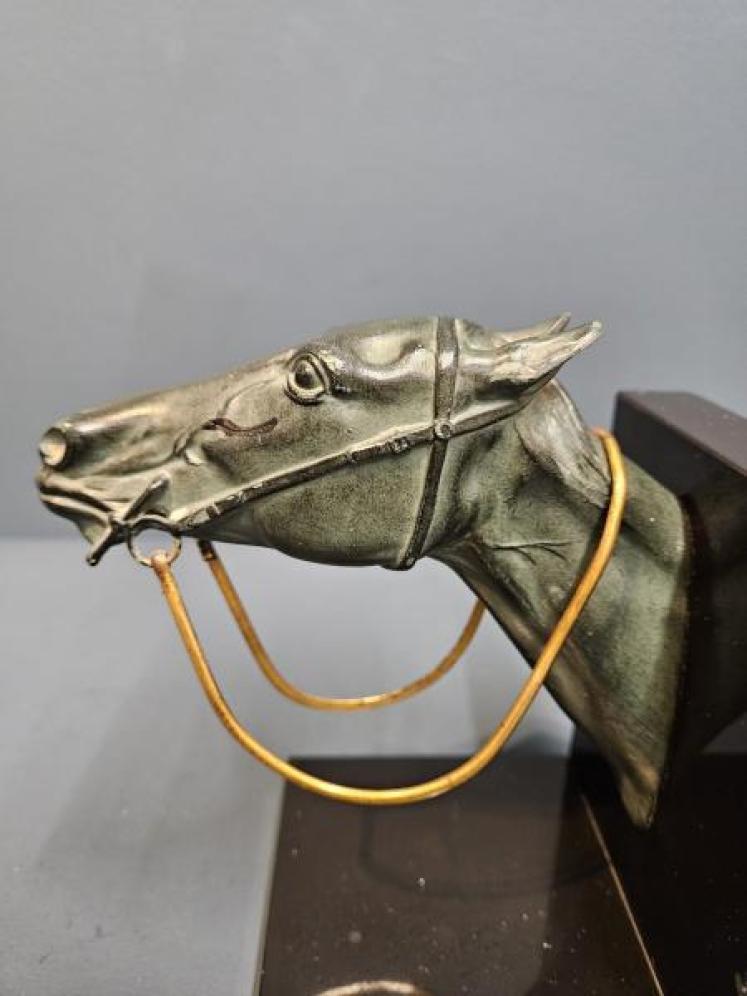 1930's Bronze Race Horse Bookend - Image 6