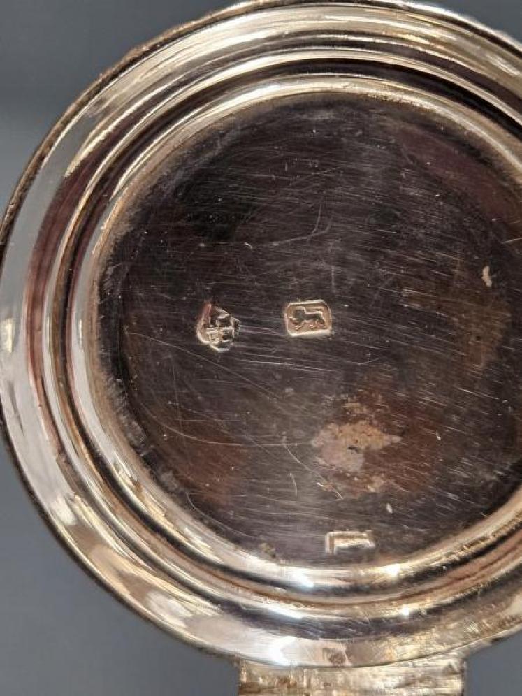 Unusual Victorian Opalescent Crystal and Silver Ink Well - Image 3
