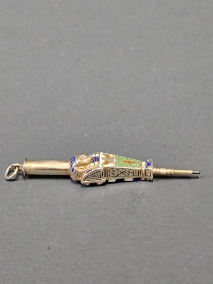 Silver, Enamel and Gold Propelling Pencil  - Image 3