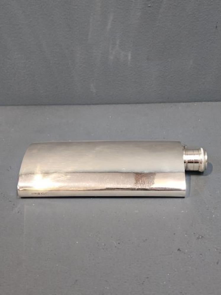 Immaculate Edwardian Silver Double Sized Hip Flask  - Image 2