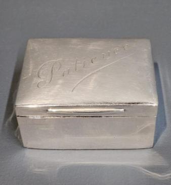 Victorian Silver Patience Box & Cards