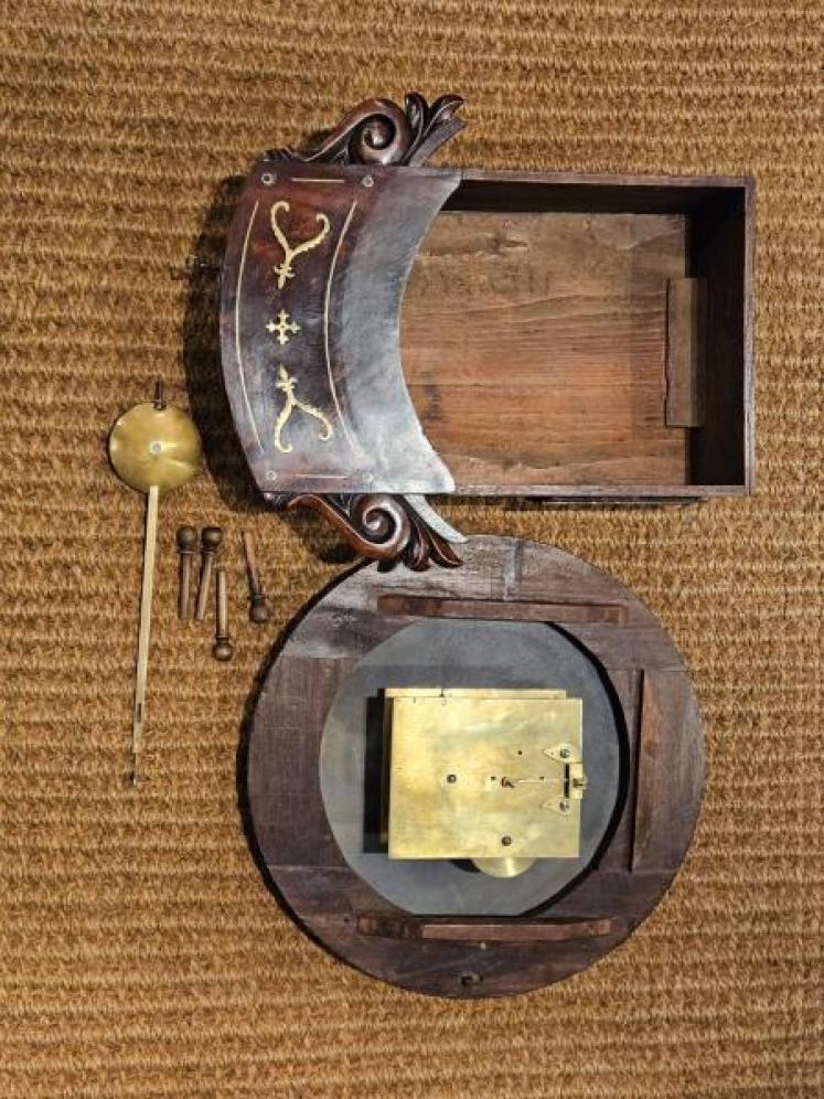 Early Victorian Single Fusee Drop Dial Wall Clock  - Image 3