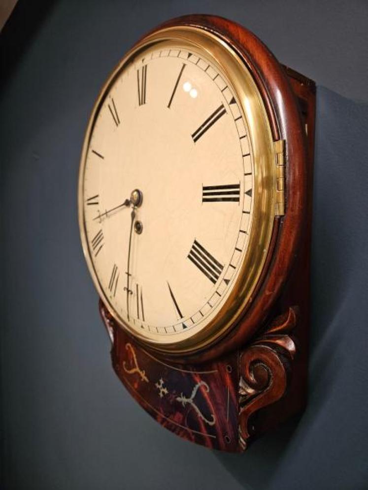 Early Victorian Single Fusee Drop Dial Wall Clock  - Image 4