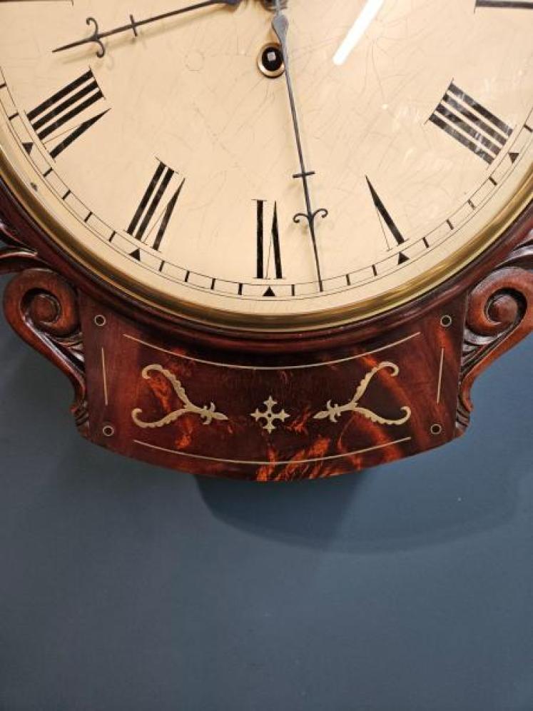 Early Victorian Single Fusee Drop Dial Wall Clock  - Image 6