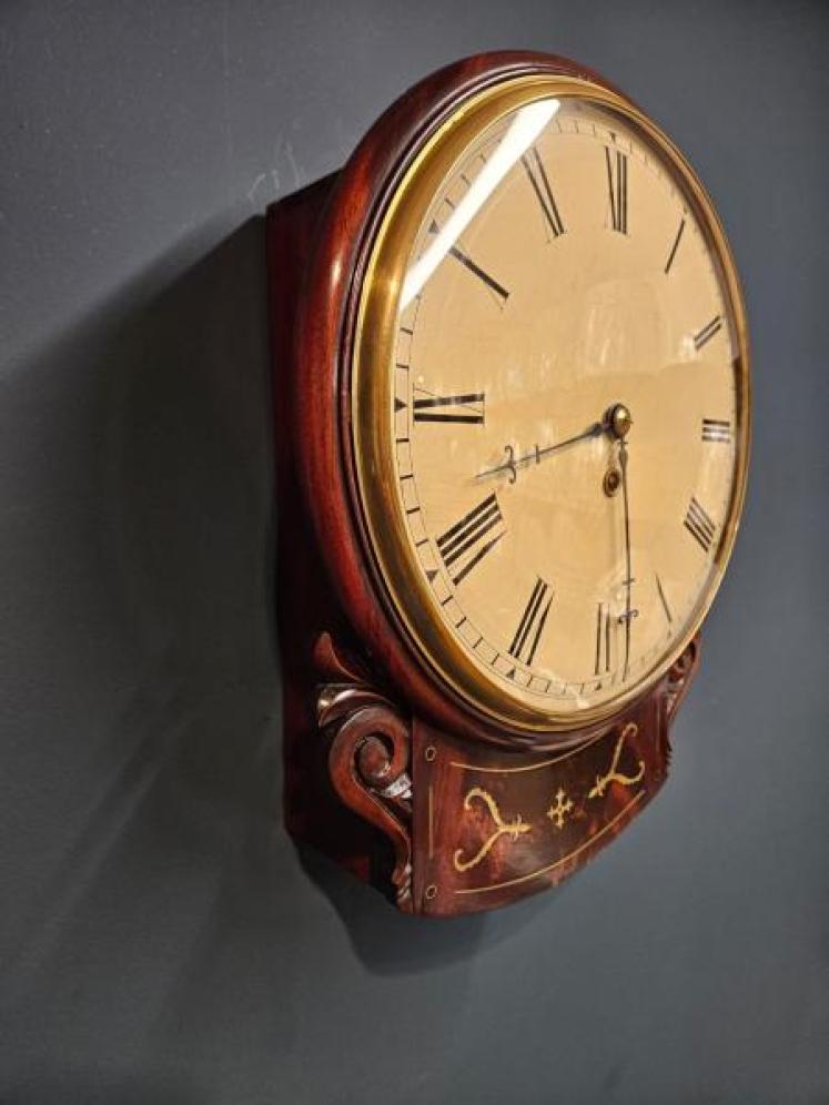 Early Victorian Single Fusee Drop Dial Wall Clock  - Image 7