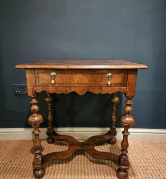 William & Mary Style Walnut Side Table