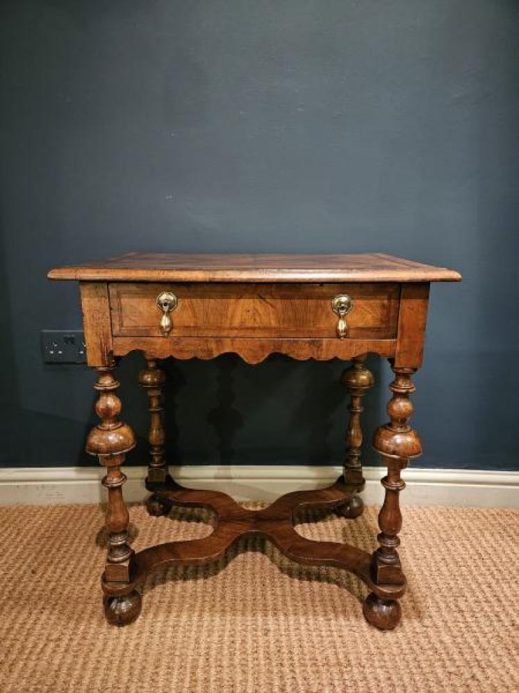 William & Mary Style Walnut Side Table - Image 1