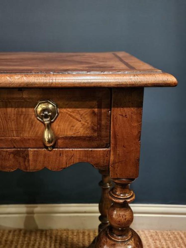 William & Mary Style Walnut Side Table - Image 2