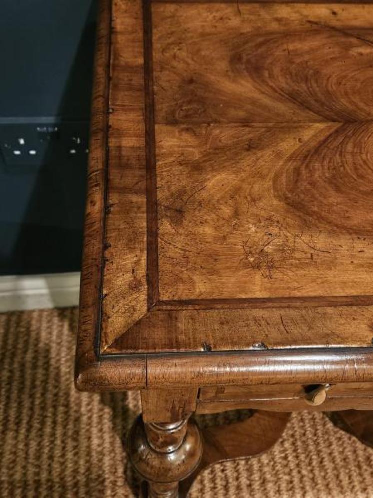 William & Mary Style Walnut Side Table - Image 4