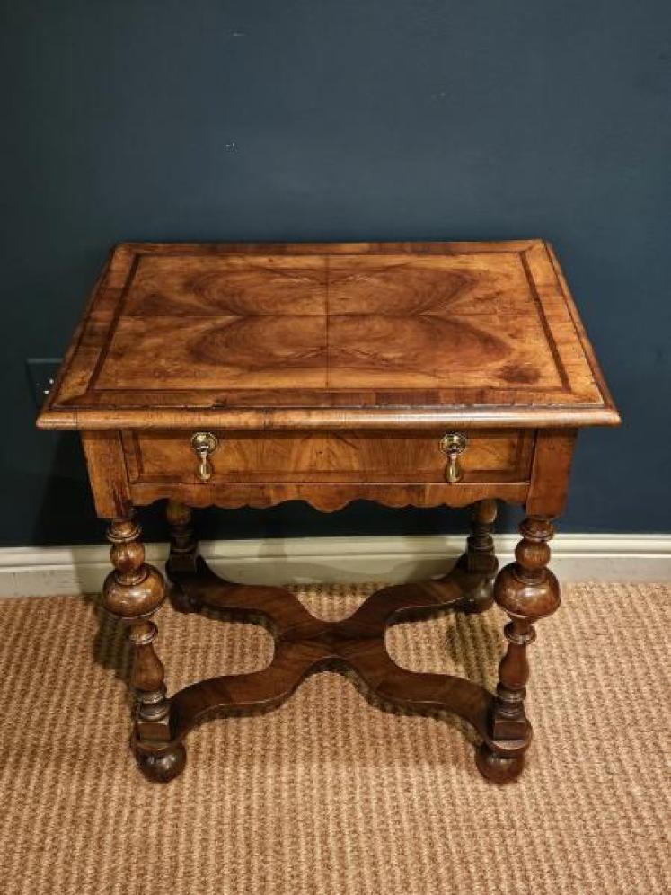 William & Mary Style Walnut Side Table - Image 5