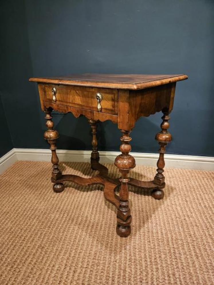 William & Mary Style Walnut Side Table - Image 6