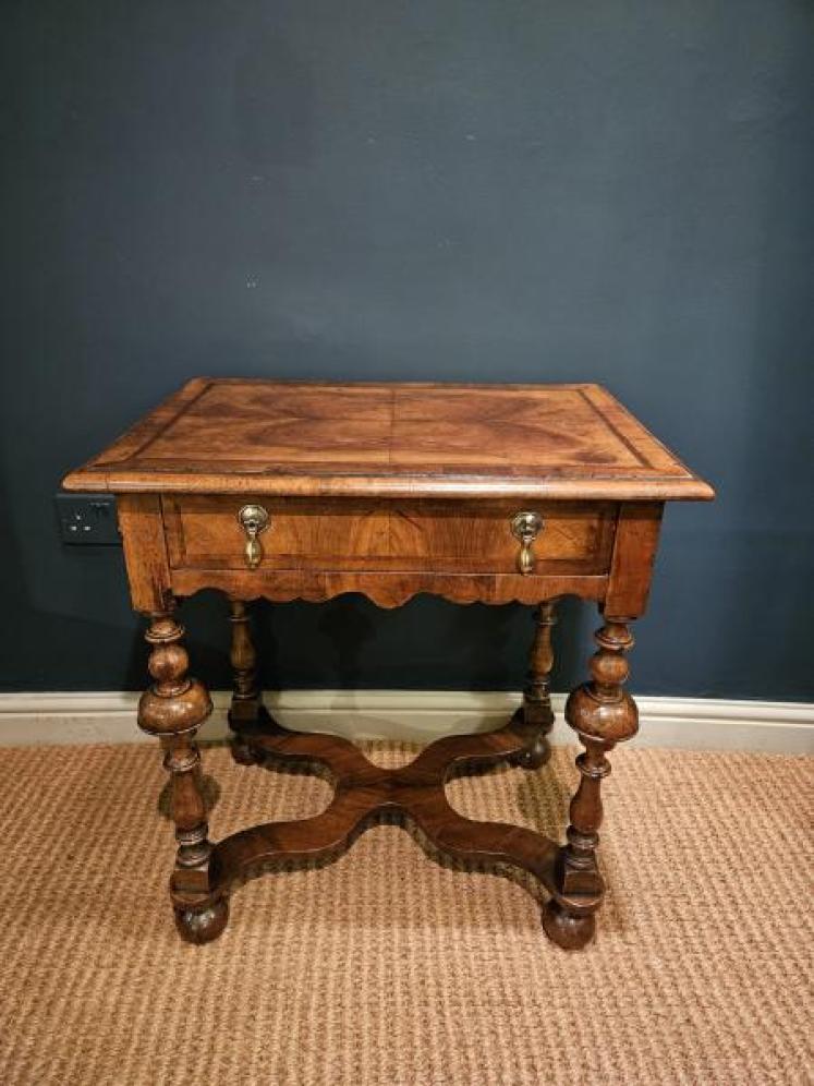 William & Mary Style Walnut Side Table - Image 7