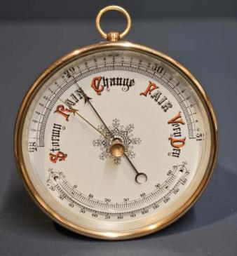 Victorian Brass Cased Marine Barometer