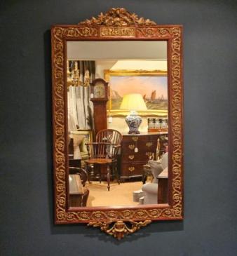 Late Victorian Mahogany & Gilt Brass Mirror
