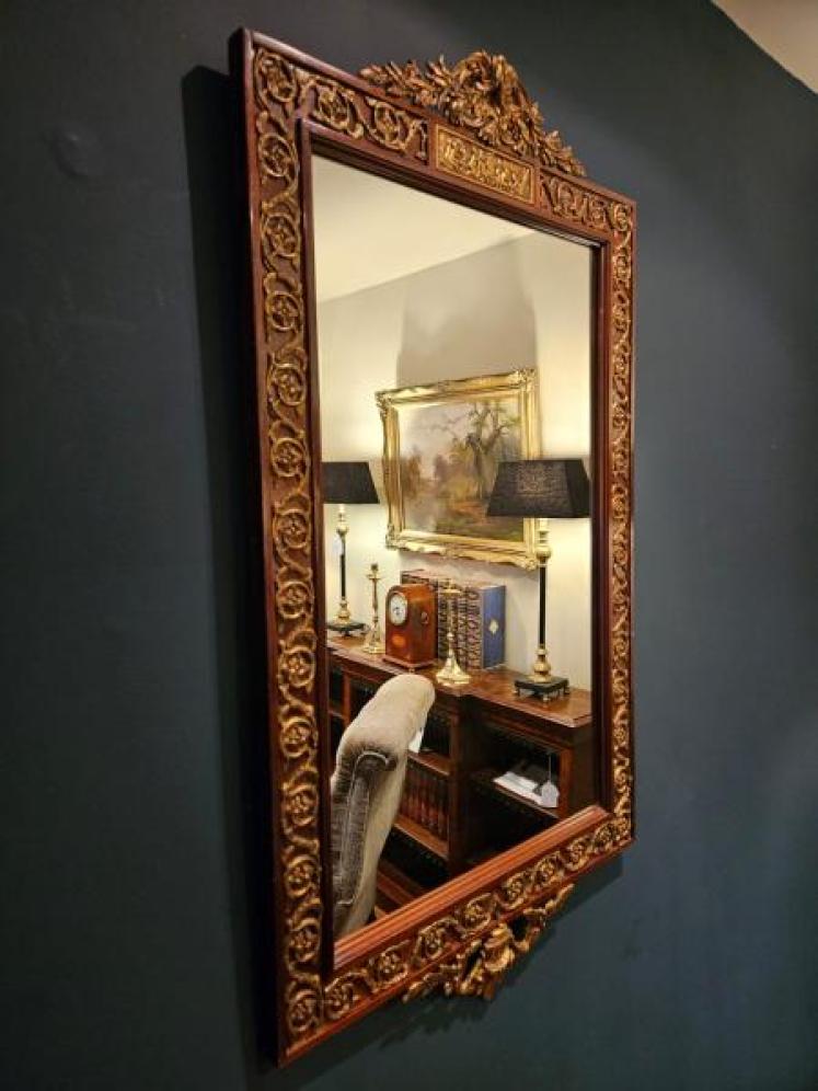 Late Victorian Mahogany & Gilt Brass Mirror - Image 2