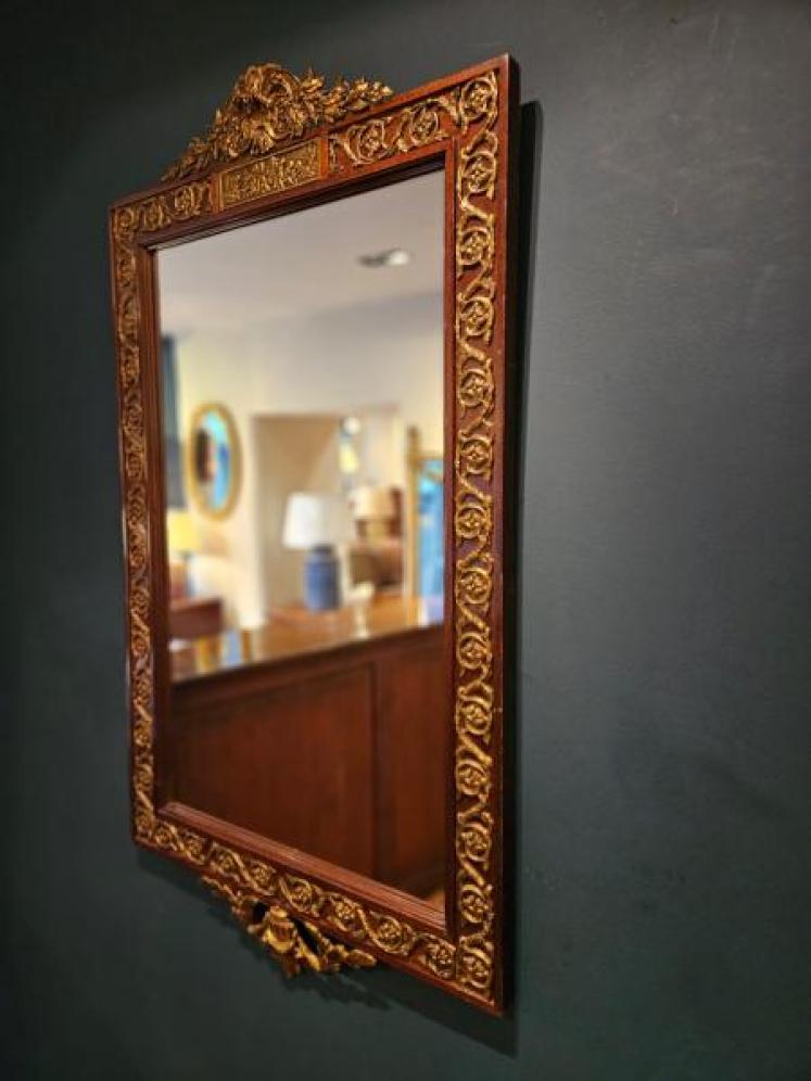 Late Victorian Mahogany & Gilt Brass Mirror - Image 3