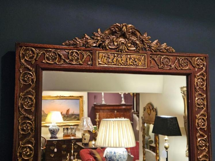 Late Victorian Mahogany & Gilt Brass Mirror - Image 4