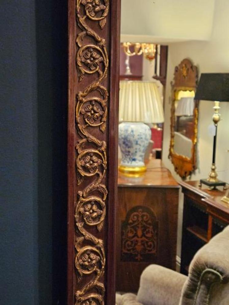Late Victorian Mahogany & Gilt Brass Mirror - Image 6