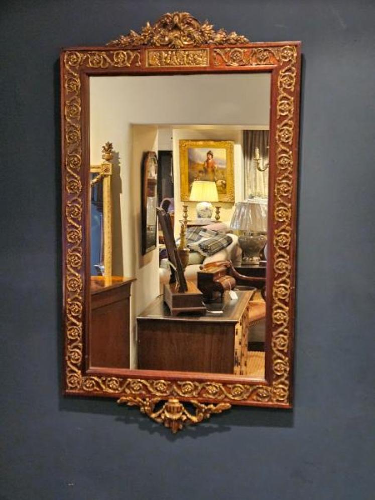 Late Victorian Mahogany & Gilt Brass Mirror - Image 7