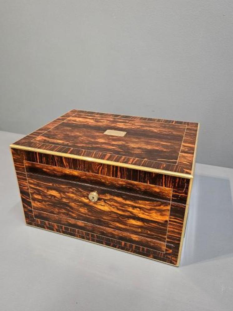 Victorian Coromandel & Silver Travelling Box - Image 3