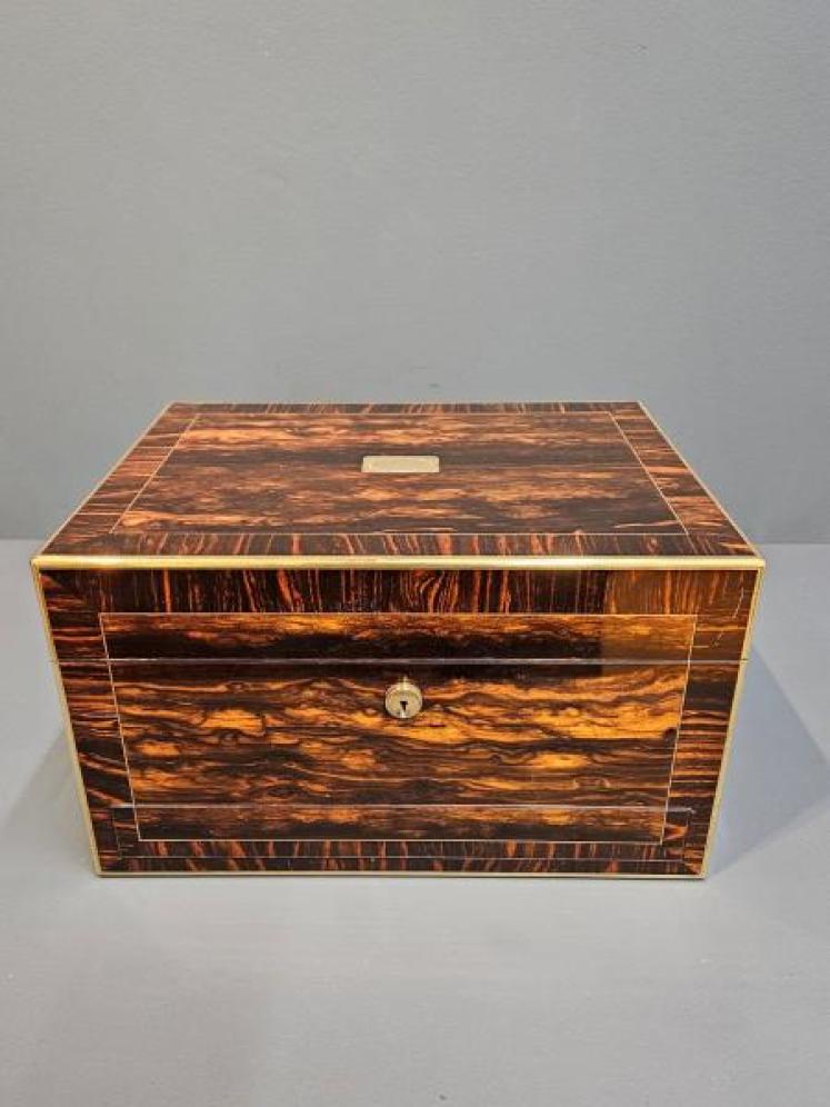 Victorian Coromandel & Silver Travelling Box - Image 4
