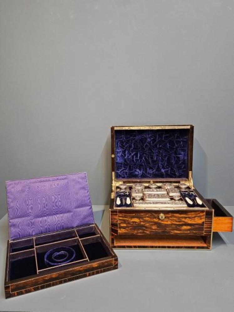 Victorian Coromandel & Silver Travelling Box - Image 6