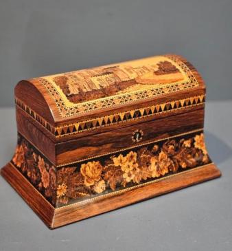 Victorian Tunbridge Ware Letter Casket 