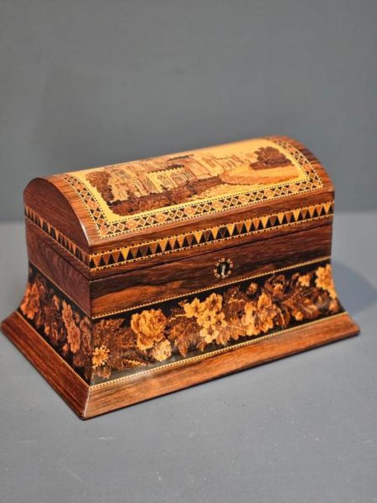 Victorian Tunbridge Ware Letter Casket  - Image 1