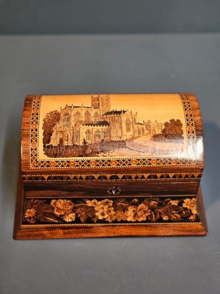 Victorian Tunbridge Ware Letter Casket  - Image 3