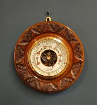 Victorian Walnut Aitchinson of London Aneroid Barometer