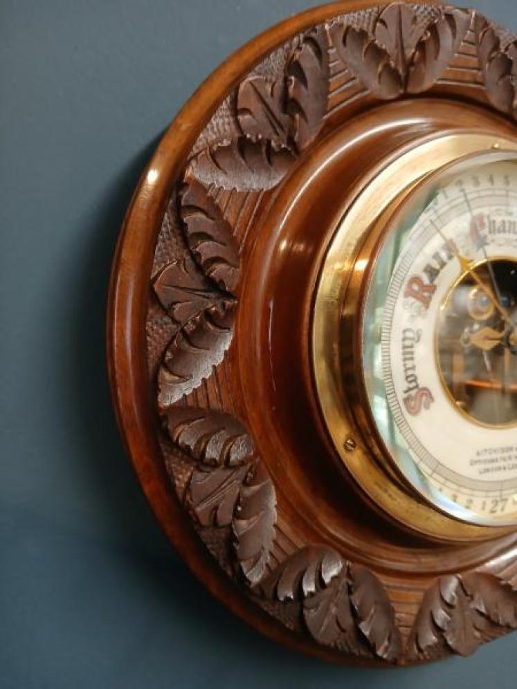 Victorian Walnut Aitchinson of London Aneroid Barometer - Image 4
