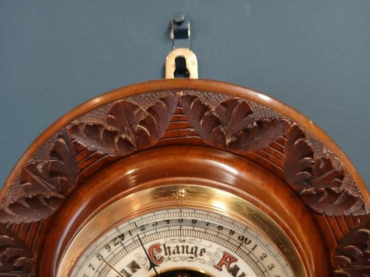 Victorian Walnut Aitchinson of London Aneroid Barometer - Image 5