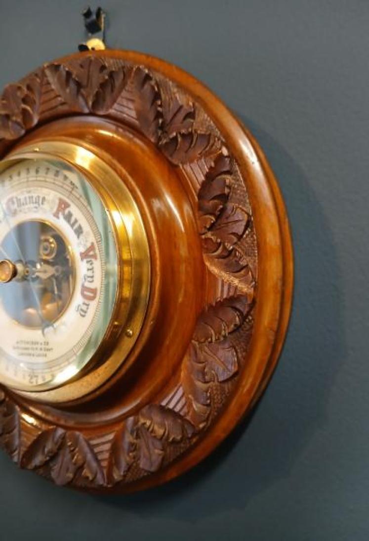 Victorian Walnut Aitchinson of London Aneroid Barometer - Image 6