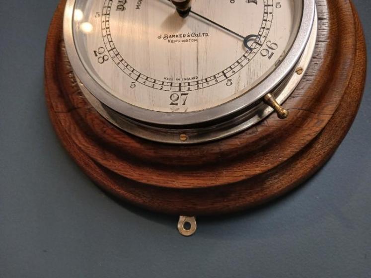 Edwardian Golden Oak Ship's Barometer - Image 6