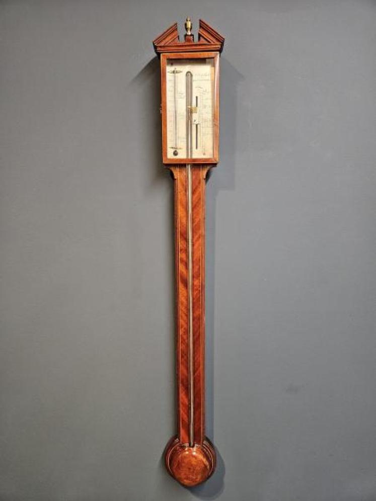 George III Mahogany Stick Barometer - Image 1
