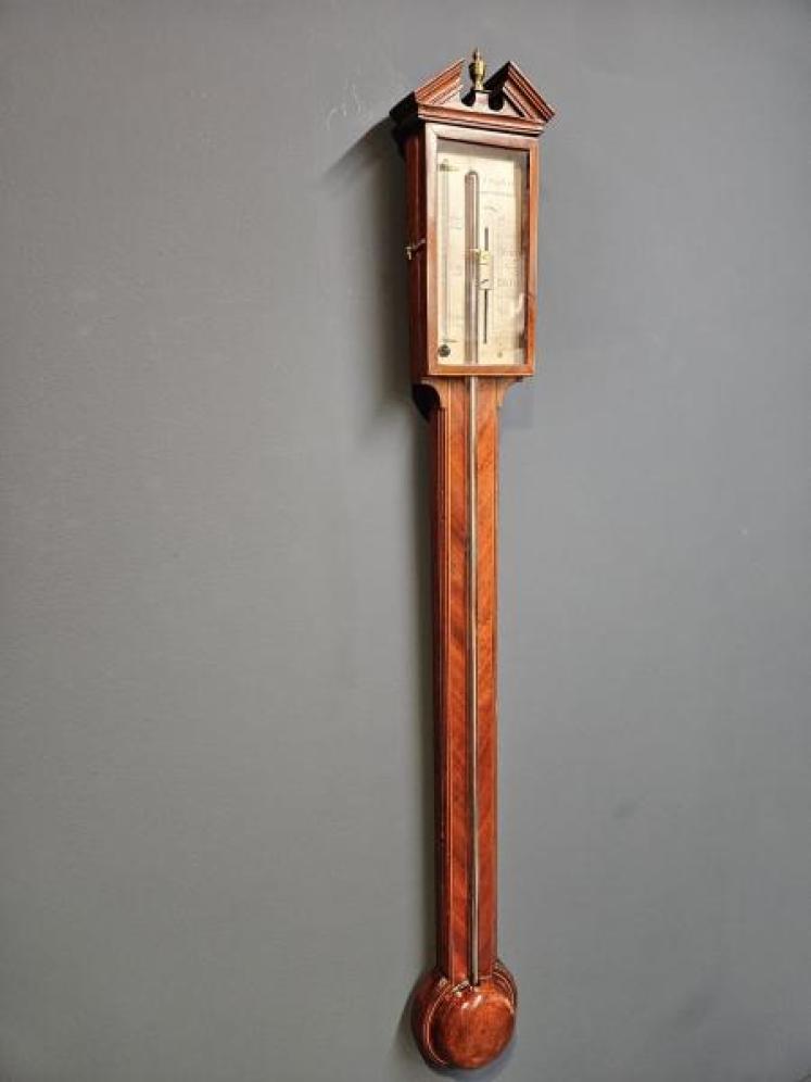 George III Mahogany Stick Barometer - Image 4