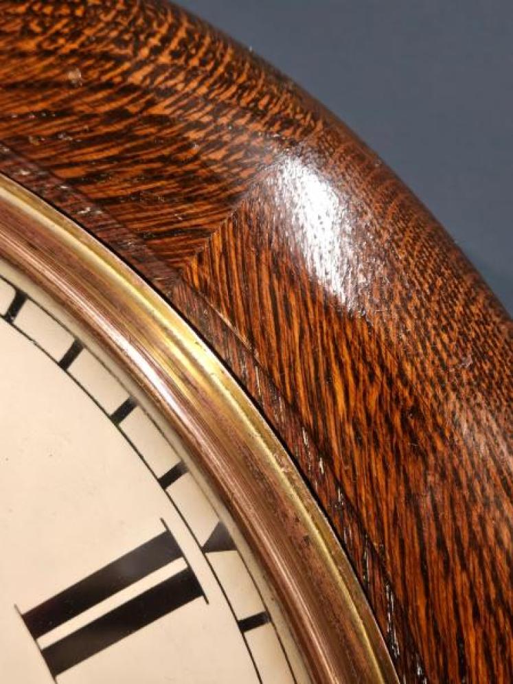 Victorian Oak Fusee Dial Clock - Image 3