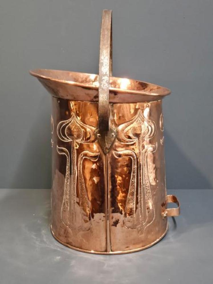 Art Nouveau Copper Coal Scuttle - Image 1