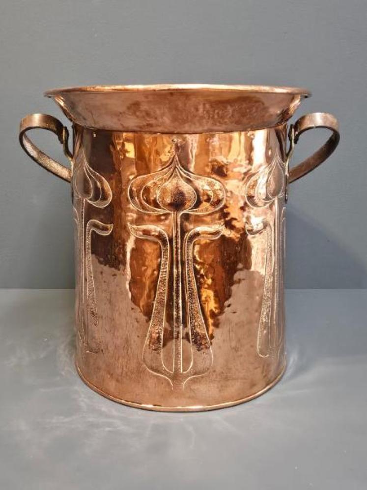 Art Nouveau Copper Coal Scuttle - Image 4