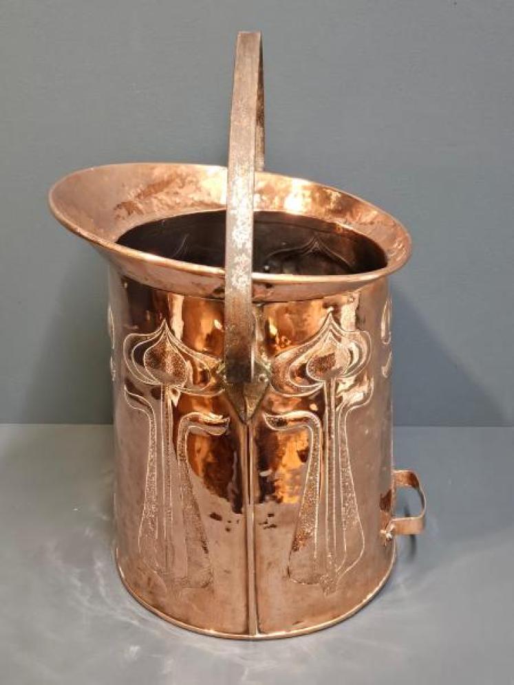 Art Nouveau Copper Coal Scuttle - Image 5