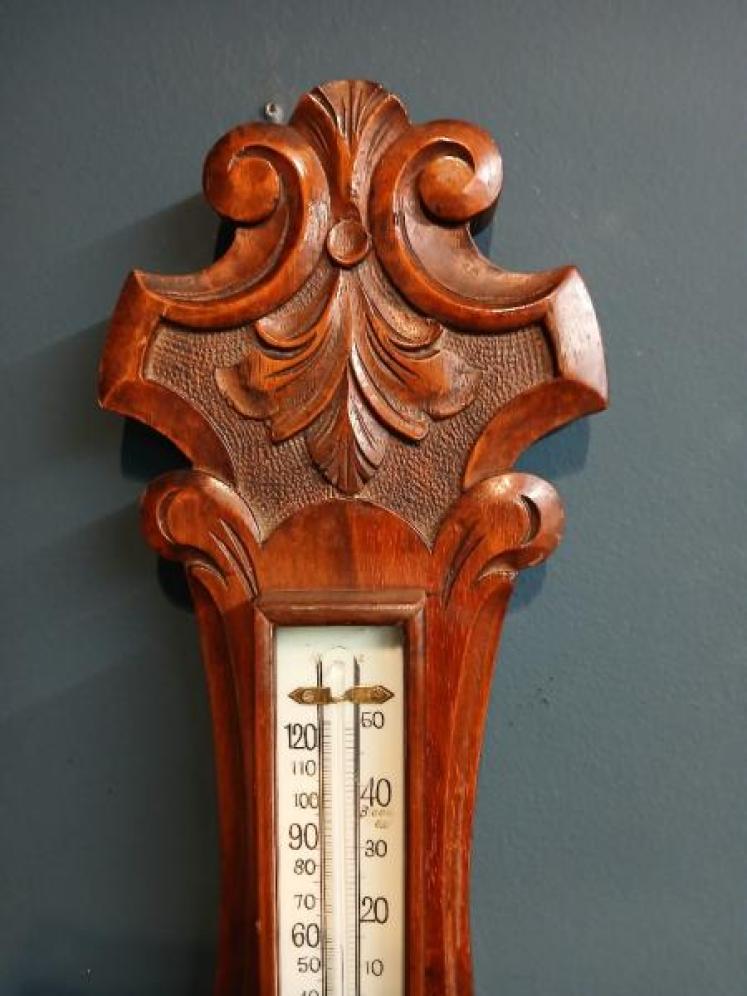 Victorian Solid Walnut Banjo Barometer - Image 3
