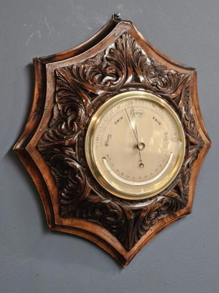 Early Victorian Marine Barometer in Rococo Case - Image 6