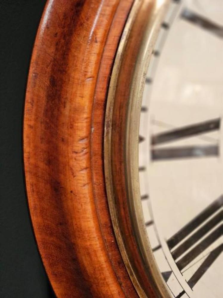 Victorian Walnut Fusee Dial Clock - Image 4