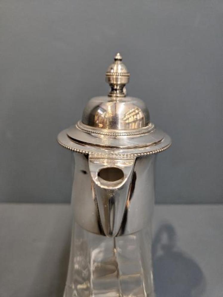 Late Victorian Silver Plated and Crystal Claret Jug - Image 5