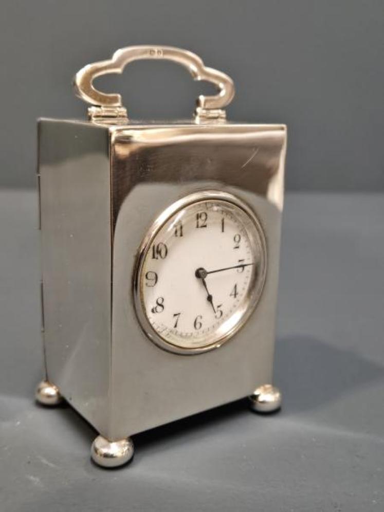 Immaculate Edwardian Silver Carriage Clock - Image 2