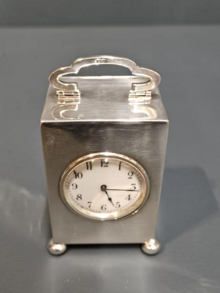 Immaculate Edwardian Silver Carriage Clock - Image 4