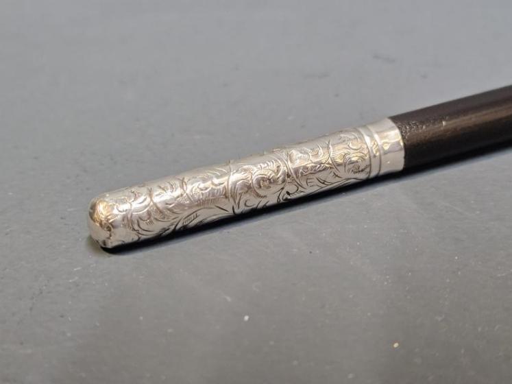 Victorian Silver & Ebony Conductor's Baton - Image 4