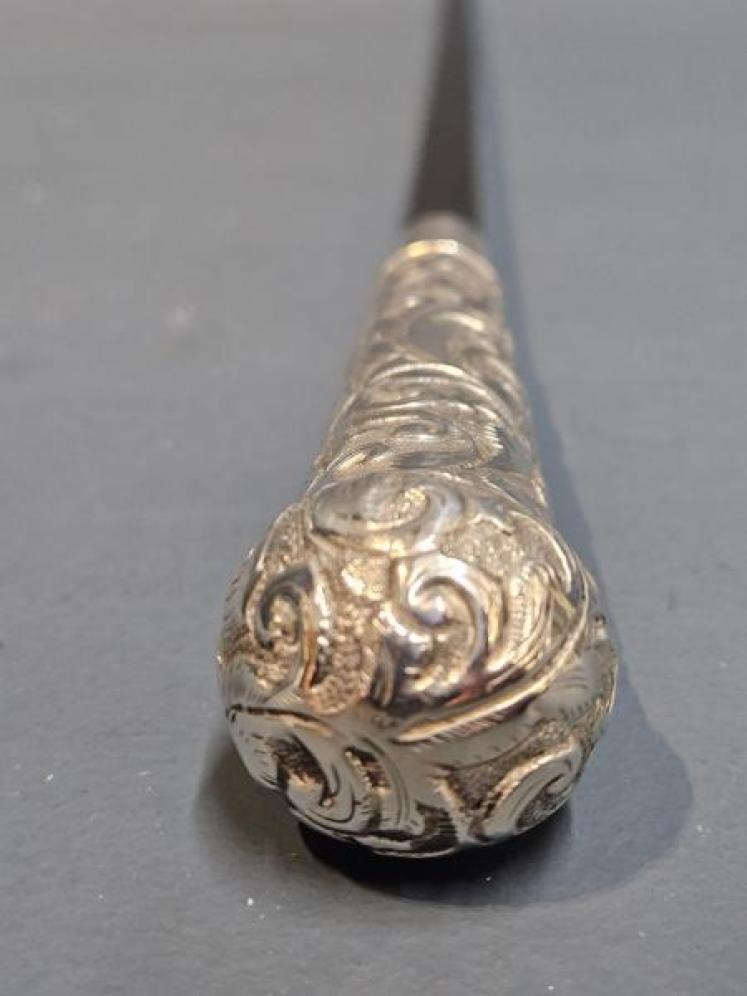 Victorian Silver & Ebony Conductor's Baton - Image 5