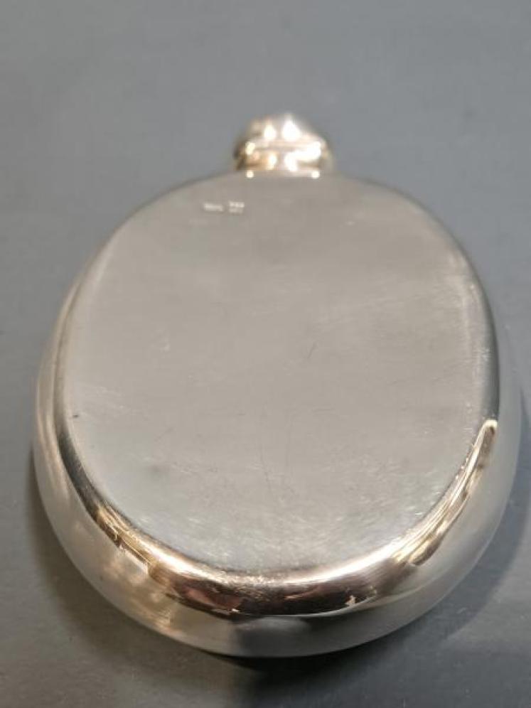 Victorian Oval Silver Hip Flask - Image 4
